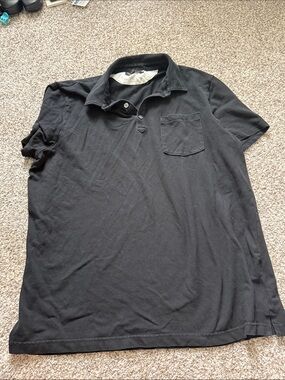 Banana Republic Black Polo with Chest Pocket